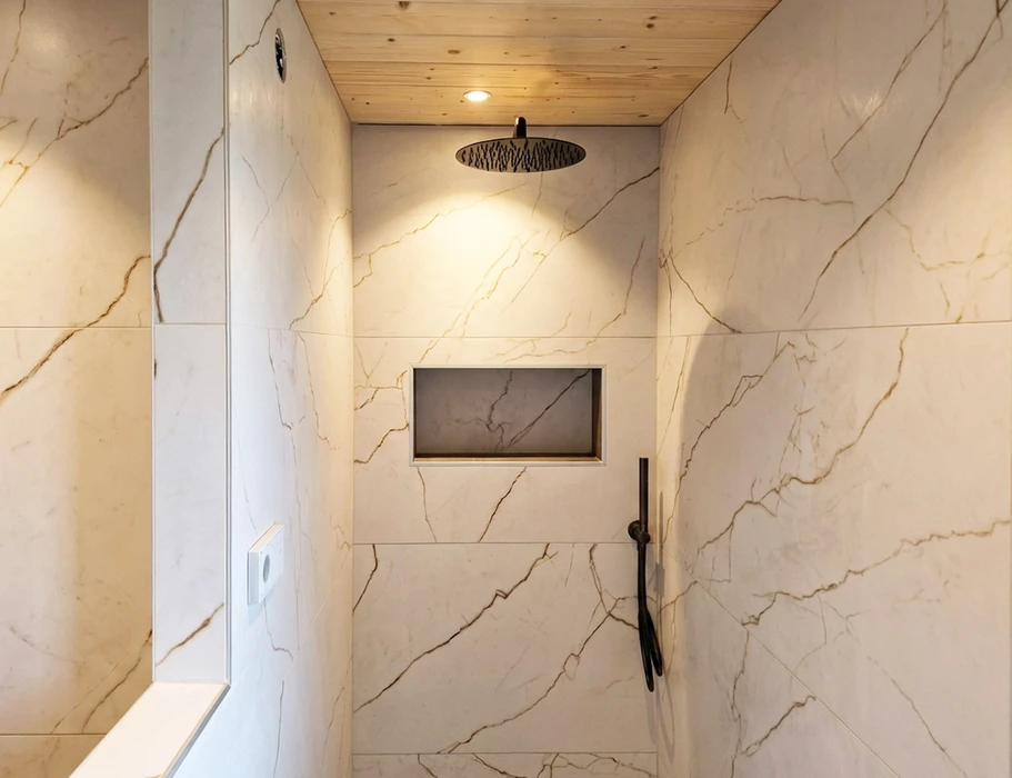 Intérieur vide de maison neuve, style américain classique
